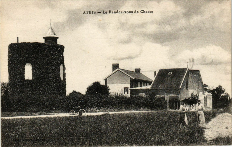Carte postale ancienne Athis - Le Rendez vous de Chasse à Athis