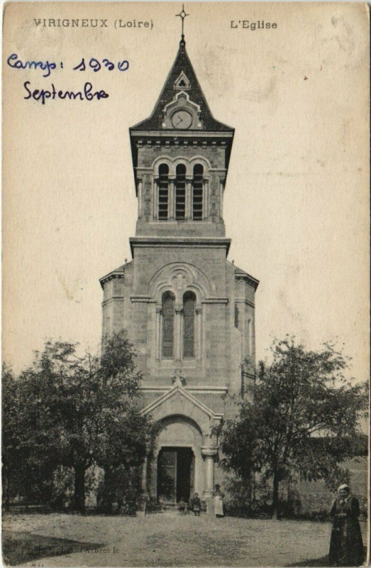 Carte postale ancienne Virigneux L'Eglise à Virigneux