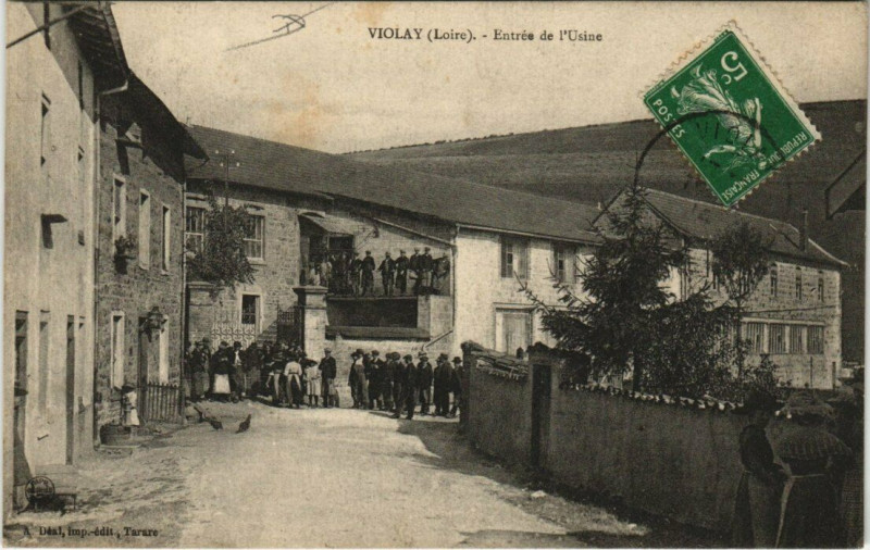 Carte postale ancienne Violay Entrée de l'usine à Violay