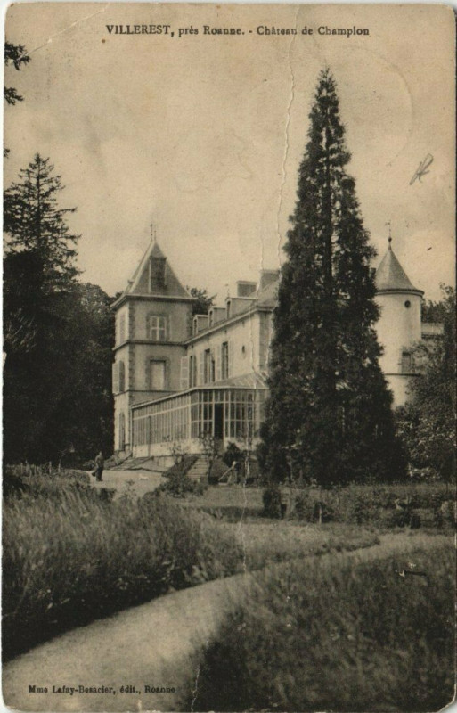 Carte postale ancienne Villerest Chateau de Champion à Villerest