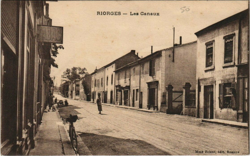 Carte postale ancienne Riorges. Les Canaux à Riorges
