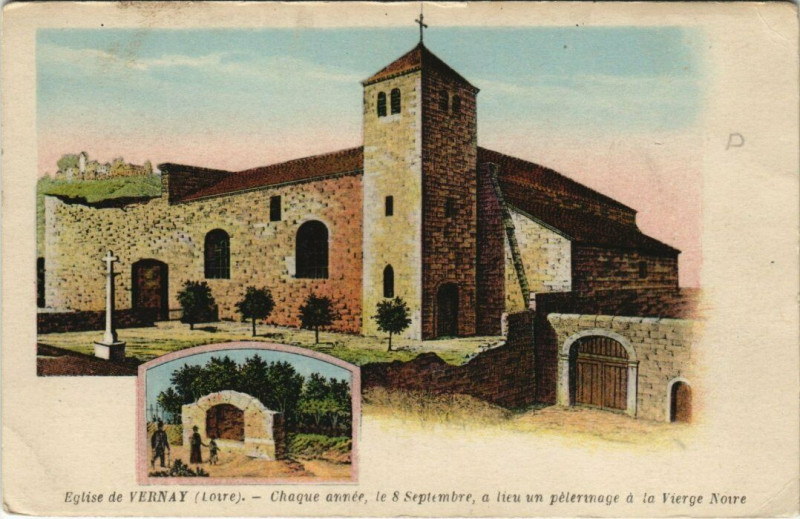 Carte postale ancienne Eglise de Vernay-Chaque année