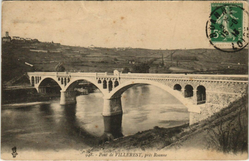 Carte postale ancienne Pont de Villerest à Villerest