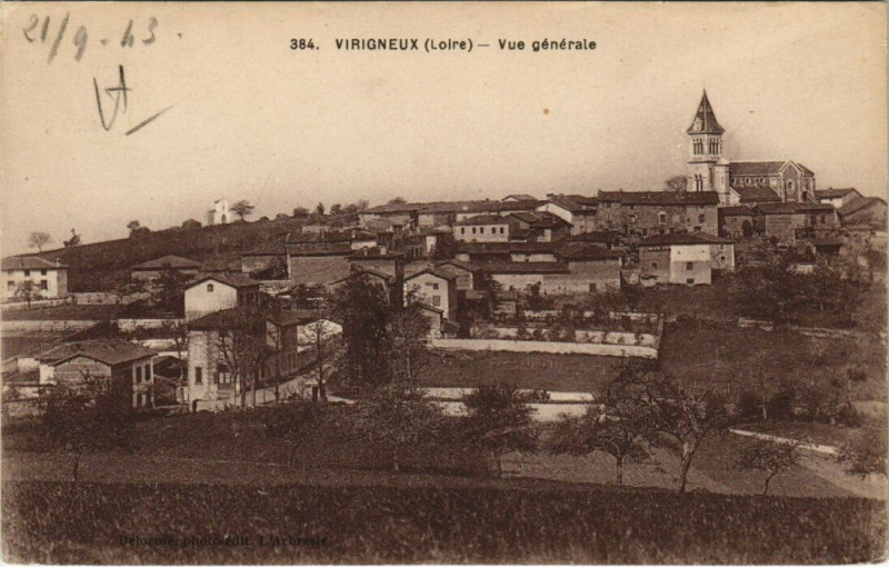 Carte postale ancienne Virigneux Vue générale à Virigneux