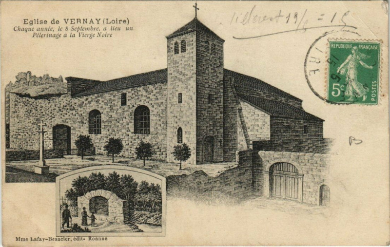 Carte postale ancienne Eglise de Vernay-Chaque année