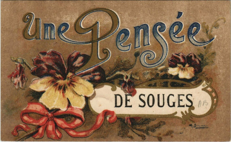 Carte postale ancienne Une Pensée de Souges