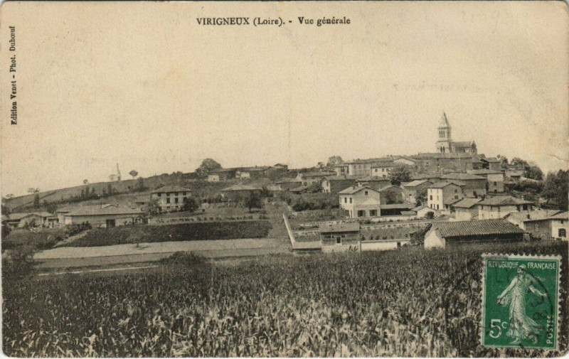 Carte postale ancienne Virigneux Vue générale à Virigneux