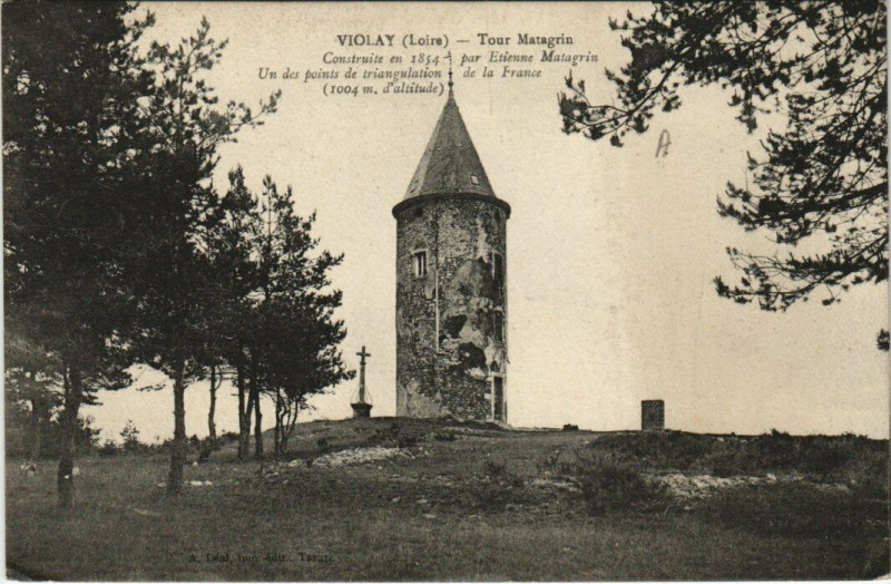 Carte postale ancienne Violay Tour Matagrin à Violay