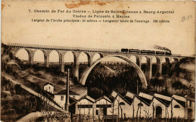 Carte postale ancienne Chemin de Fer du Centre Ligne de Saint-Etienne à Saint-Étienne
