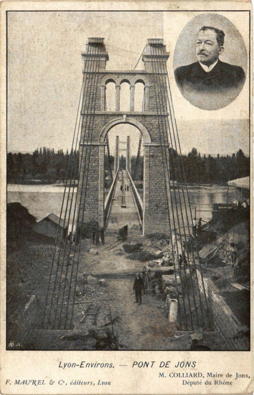 Carte postale ancienne Lyon-Env. - Pont de Jons à Lyon