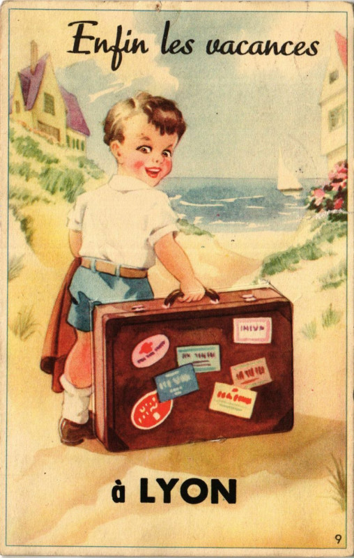 Carte postale ancienne Lyon - Enfin les vacances à Lyon