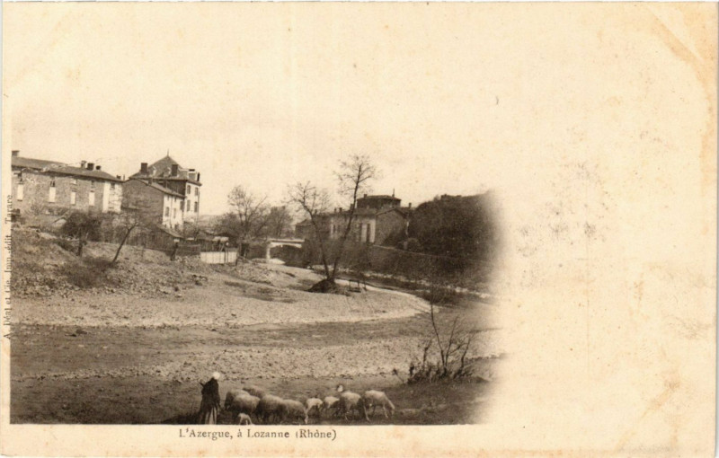 Carte postale ancienne L'Azergue a Lozanne à Lozanne