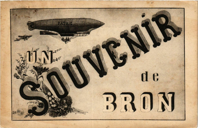 Carte postale ancienne Un Souvenir de Bron à Bron
