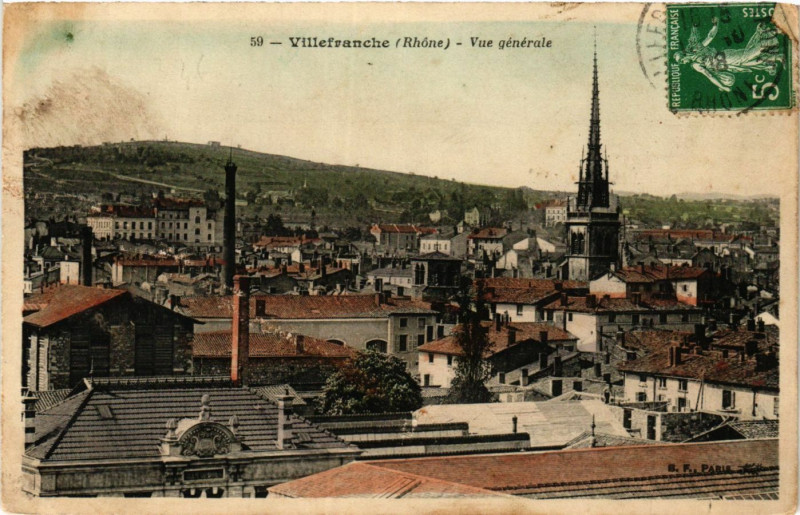 Carte postale ancienne Villefranche - Vue générale