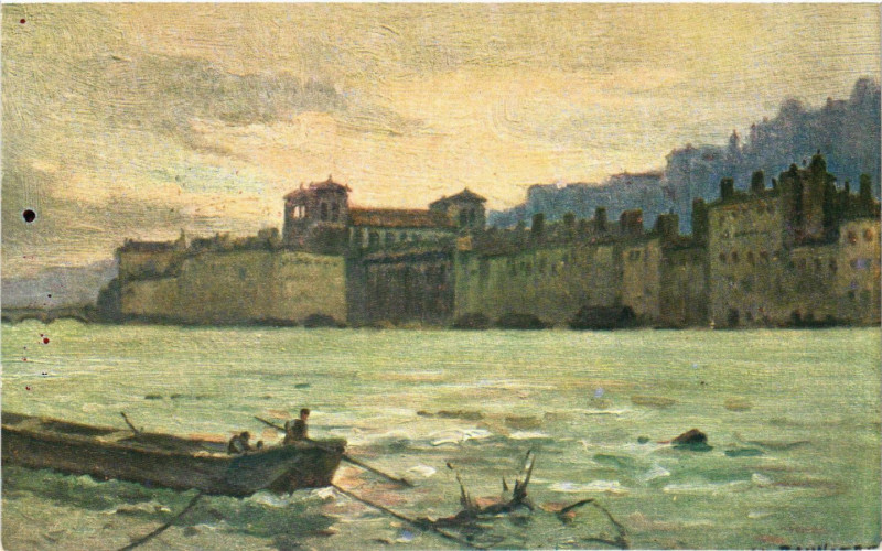 Carte postale ancienne Lyon Ancien - Crue de la Saone en 1840 à Lyon