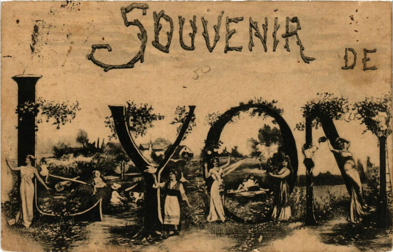 Carte postale ancienne Souvenir de Lyon à Lyon