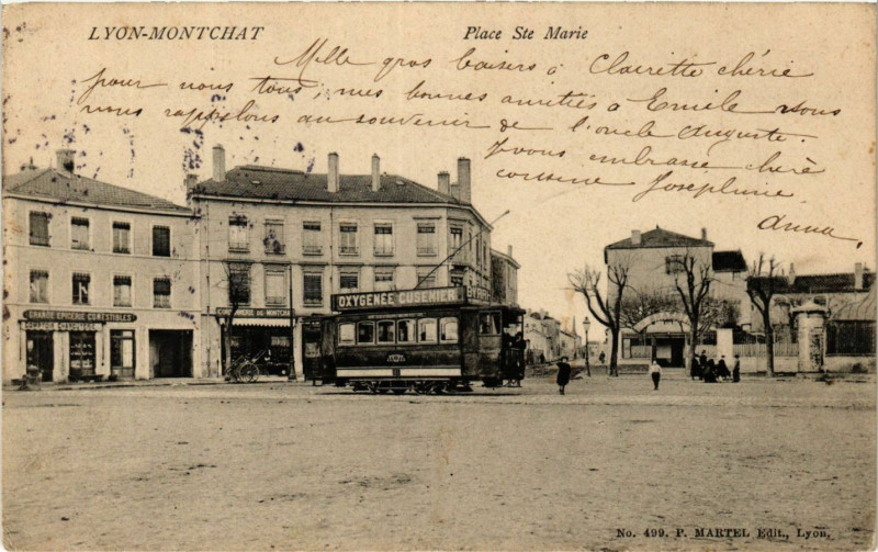 Carte postale ancienne Lyon-Montchat - Place Sainte-Marie à Lyon