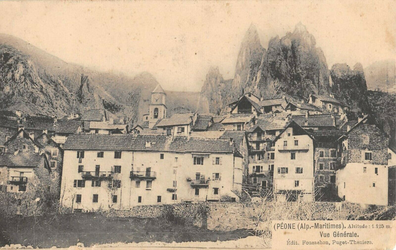 Carte postale ancienne Peone Vue Generale Alpes Maritimes
