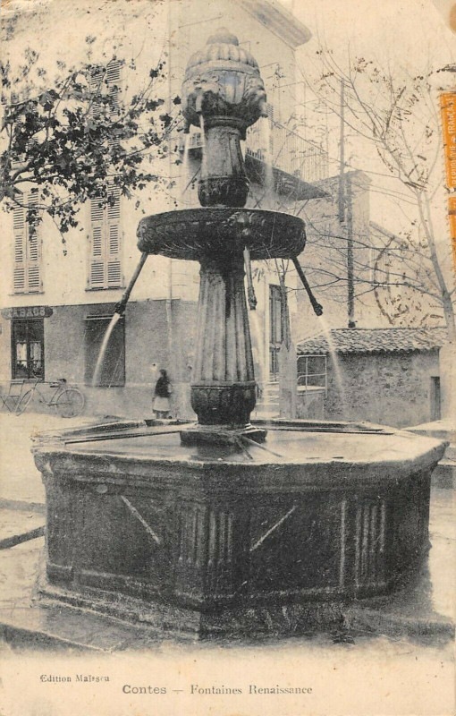 Carte postale ancienne Contes Fontaines Renaissance à Contes