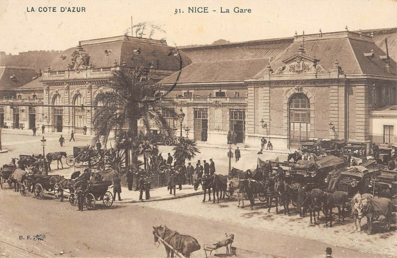 Carte postale ancienne Nice La Gare à Nice