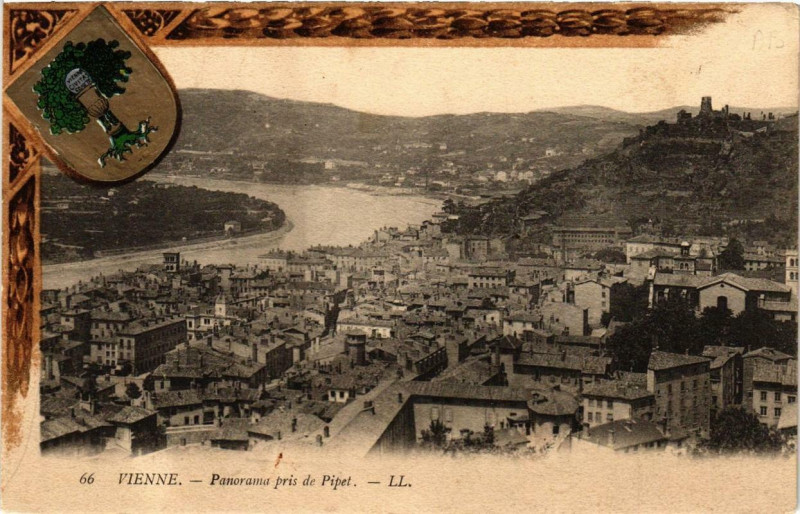 Carte postale ancienne Vienne - Panorama pris de Pipet à Vienne