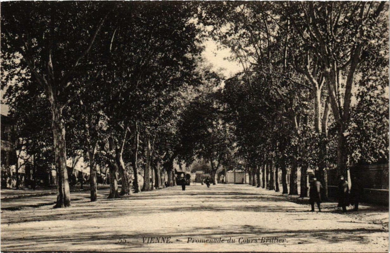 Carte postale ancienne Vienne - Promenade du Cours Brillier à Vienne