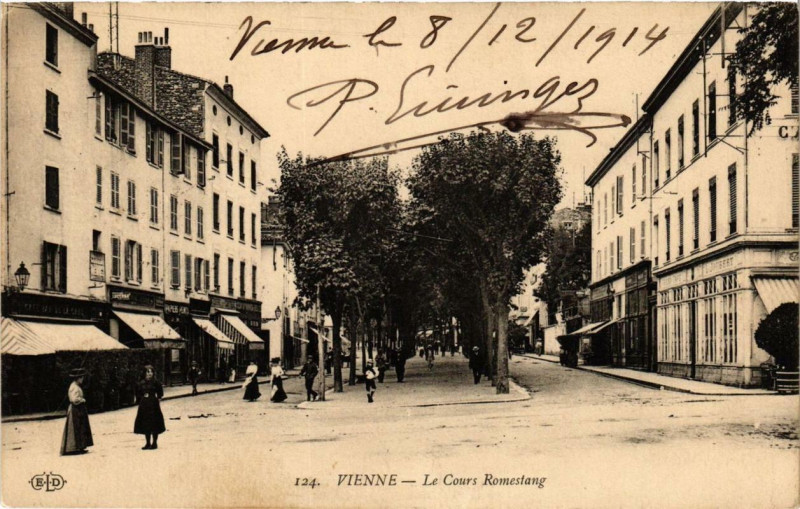 Carte postale ancienne Vienne - Le Cours Romestang à Vienne