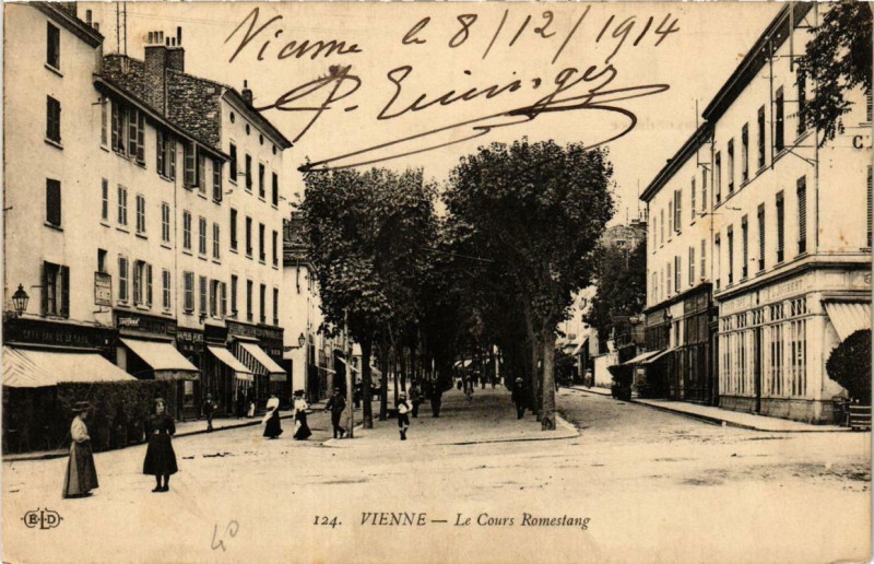 Carte postale ancienne Vienne - Le Cours Romestang à Vienne