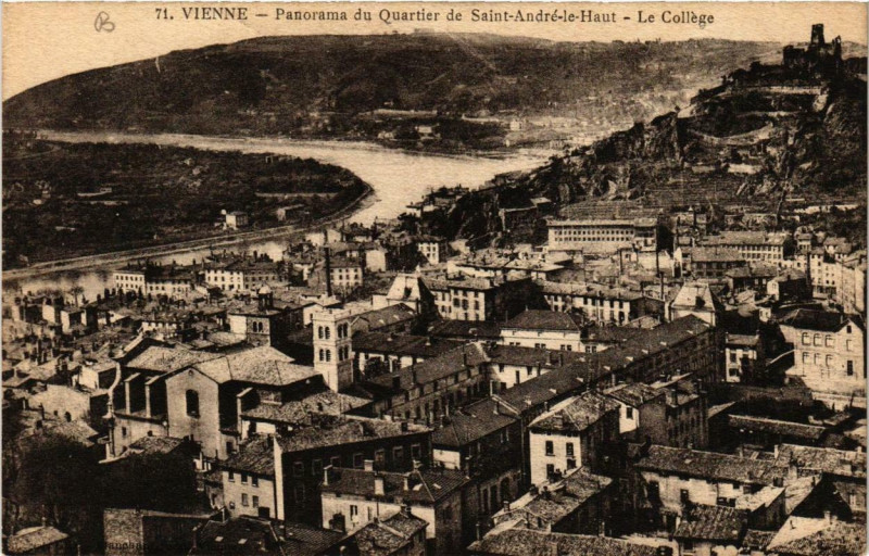 Carte postale ancienne Vienne - Panorama du Quartier de Saint-Andre le Haut-Le College à Vienne