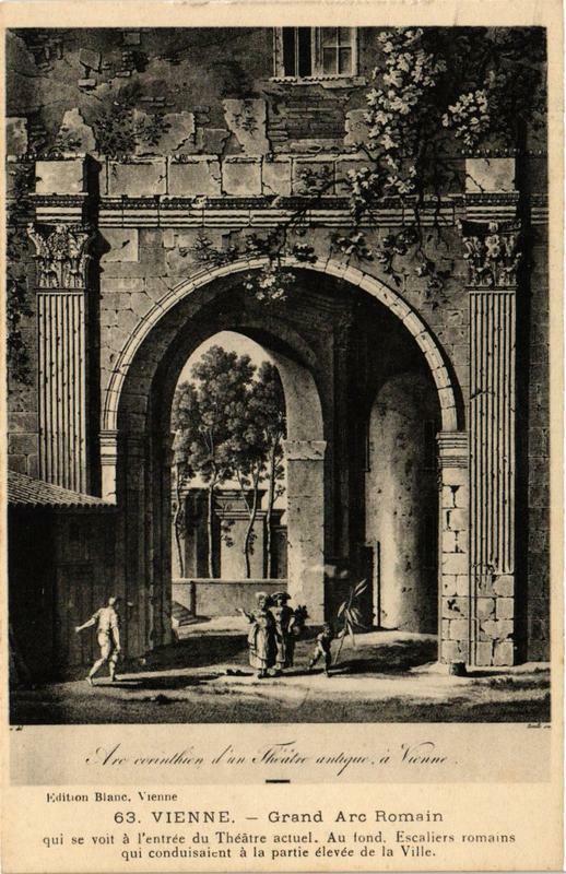 Carte postale ancienne Vienne - Grand Arc Romain à Vienne
