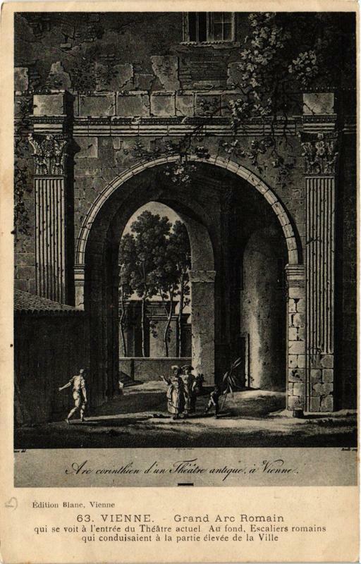 Carte postale ancienne Vienne - Grand Arc Romain à Vienne