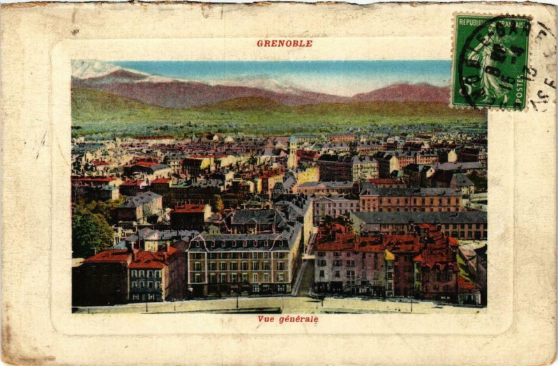 Carte postale ancienne Grenoble - Vue générale à Grenoble