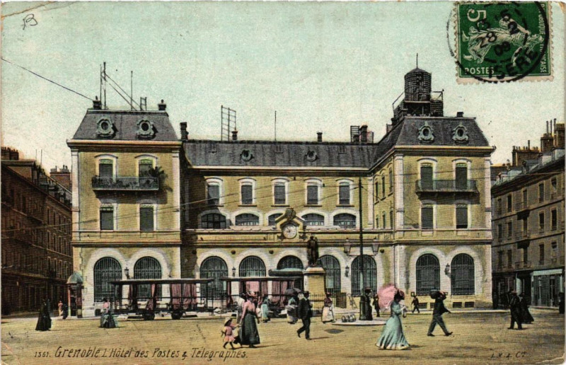 Carte postale ancienne Grenoble - Hotel des Postes et Télégraphes à Grenoble