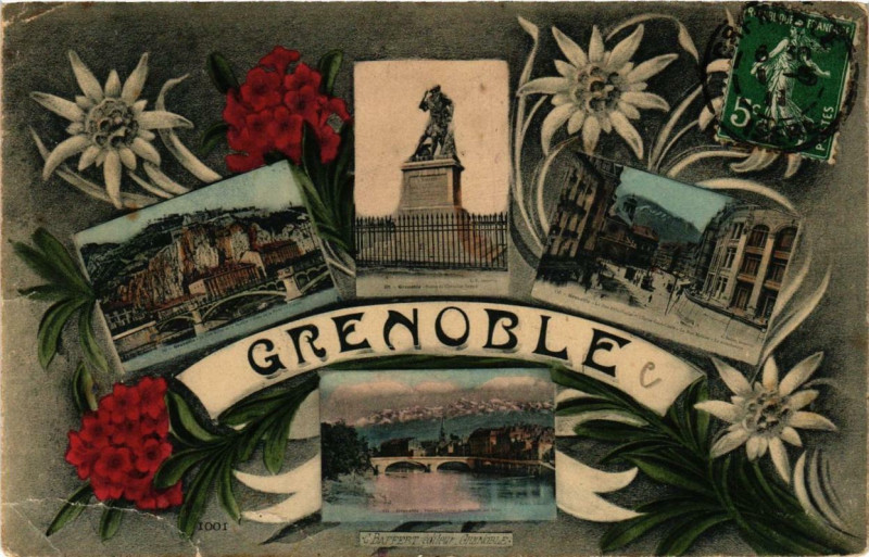 Carte postale ancienne Grenoble - Souvenir à Grenoble