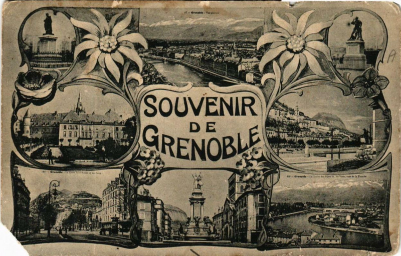 Carte postale ancienne Grenoble - Souvenir à Grenoble