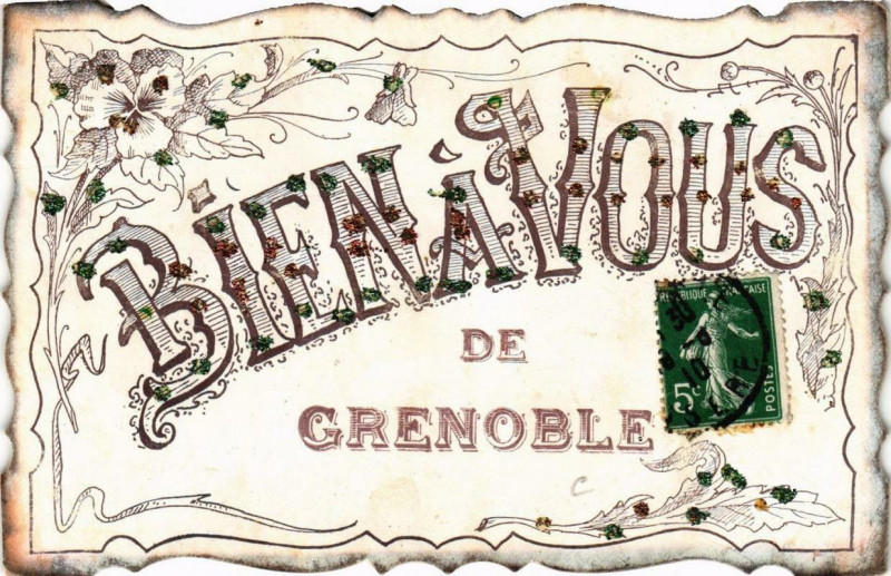 Carte postale ancienne Bien a Vous de Grenoble à Grenoble