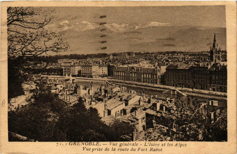 Carte postale ancienne Grenoble - Vue générale à Grenoble