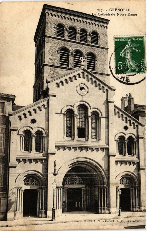 Carte postale ancienne Grenoble La Cathédrale N.-D. à Grenoble