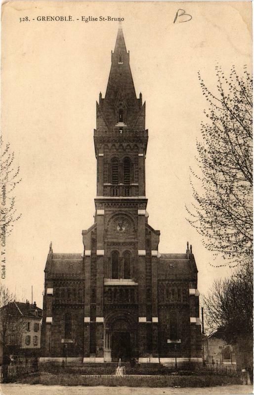 Carte postale ancienne Grenoble Eglise Saint-Bruno à Grenoble
