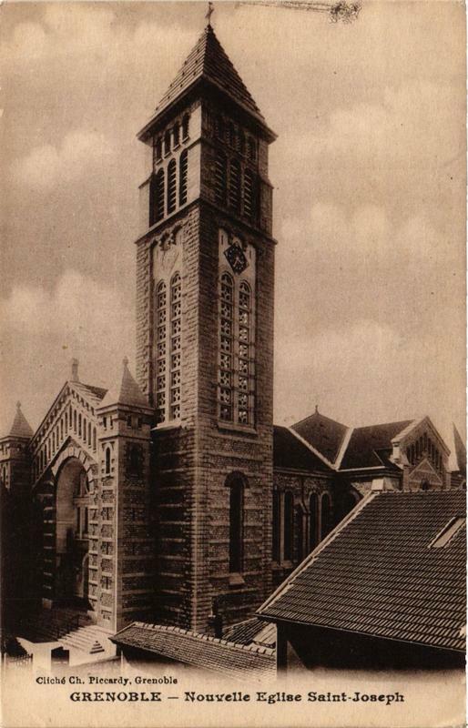Carte postale ancienne Grenoble Nouvelle Eglise Saint-Joseph à Grenoble