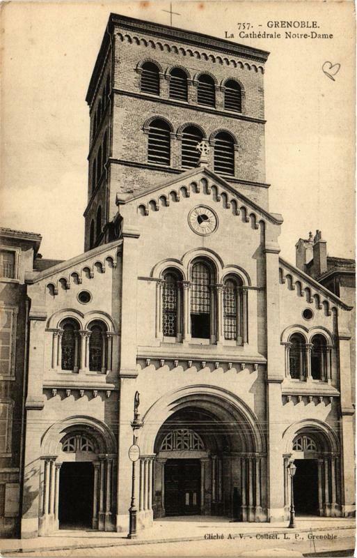Carte postale ancienne Grenoble La Cathédrale N.-D. à Grenoble