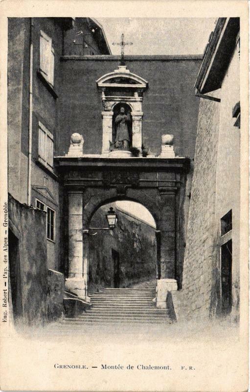 Carte postale ancienne Grenoble Montée de Chalemont à Grenoble