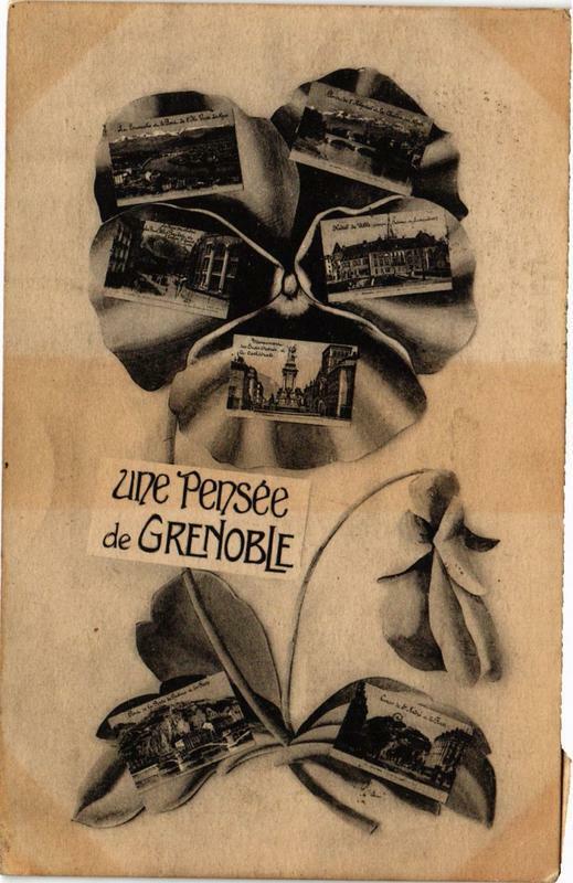 Carte postale ancienne Grenoble Une Pensée de Grenoble à Grenoble
