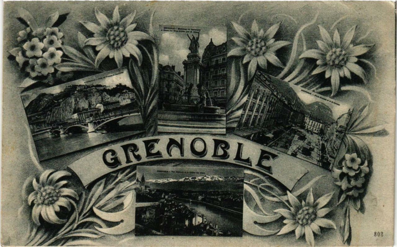 Carte postale ancienne Grenoble Souvenir à Grenoble
