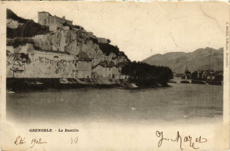 Carte postale ancienne Grenoble La Bastille à Grenoble