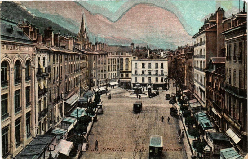 Carte postale ancienne Grenoble Place Grenette à Grenoble