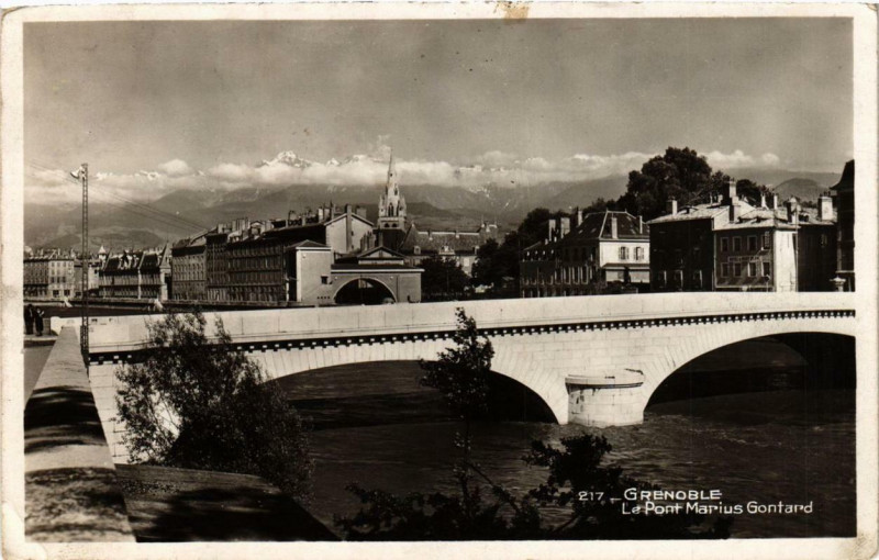 Carte postale ancienne Grenoble Le Pont Marius Gontard à Grenoble
