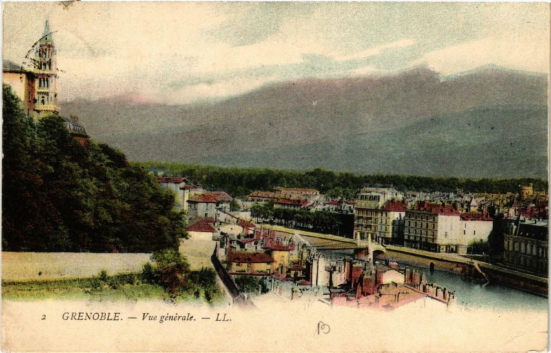 Carte postale ancienne Grenoble Vue générale à Grenoble