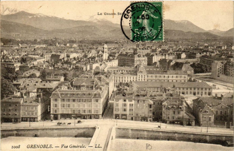 Carte postale ancienne Grenoble Vue générale à Grenoble