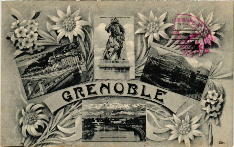 Carte postale ancienne Grenoble Souvenir de Grenoble à Grenoble